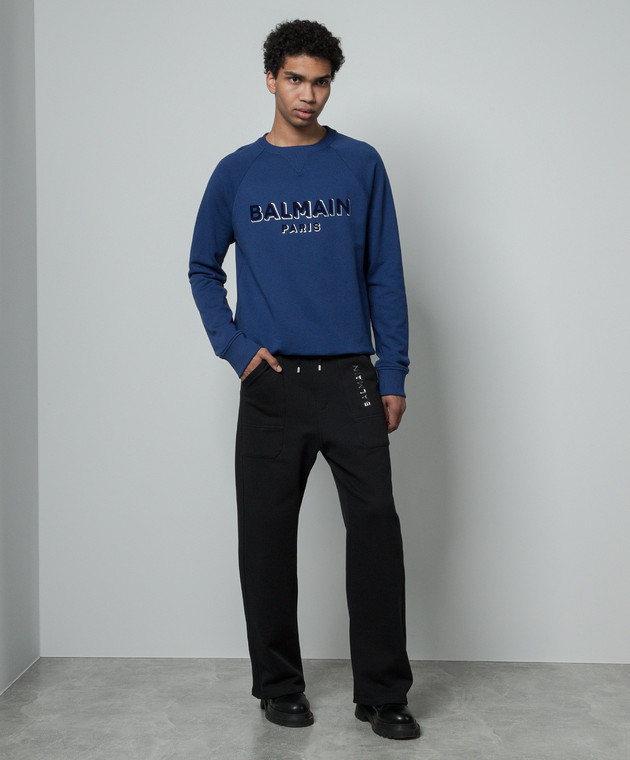 Balmain blue sweatshirt hotsell