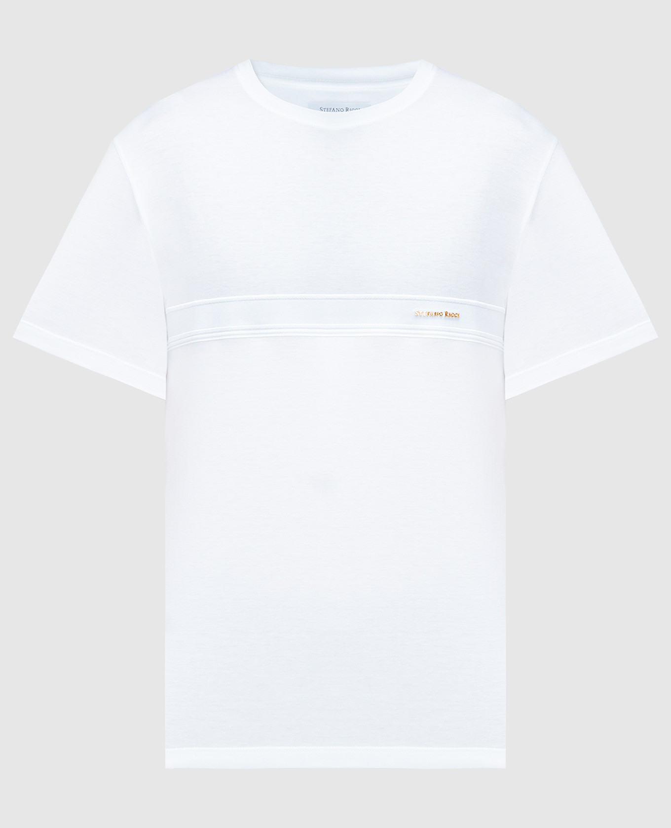 

White t-shirt with metallic logo Stefano Ricci