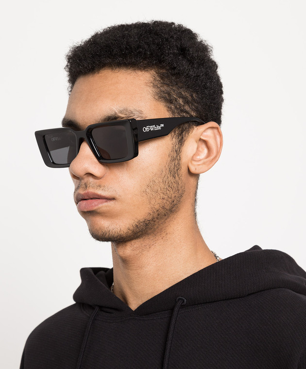 Off-White - Black Savannah sunglasses with logo embossing