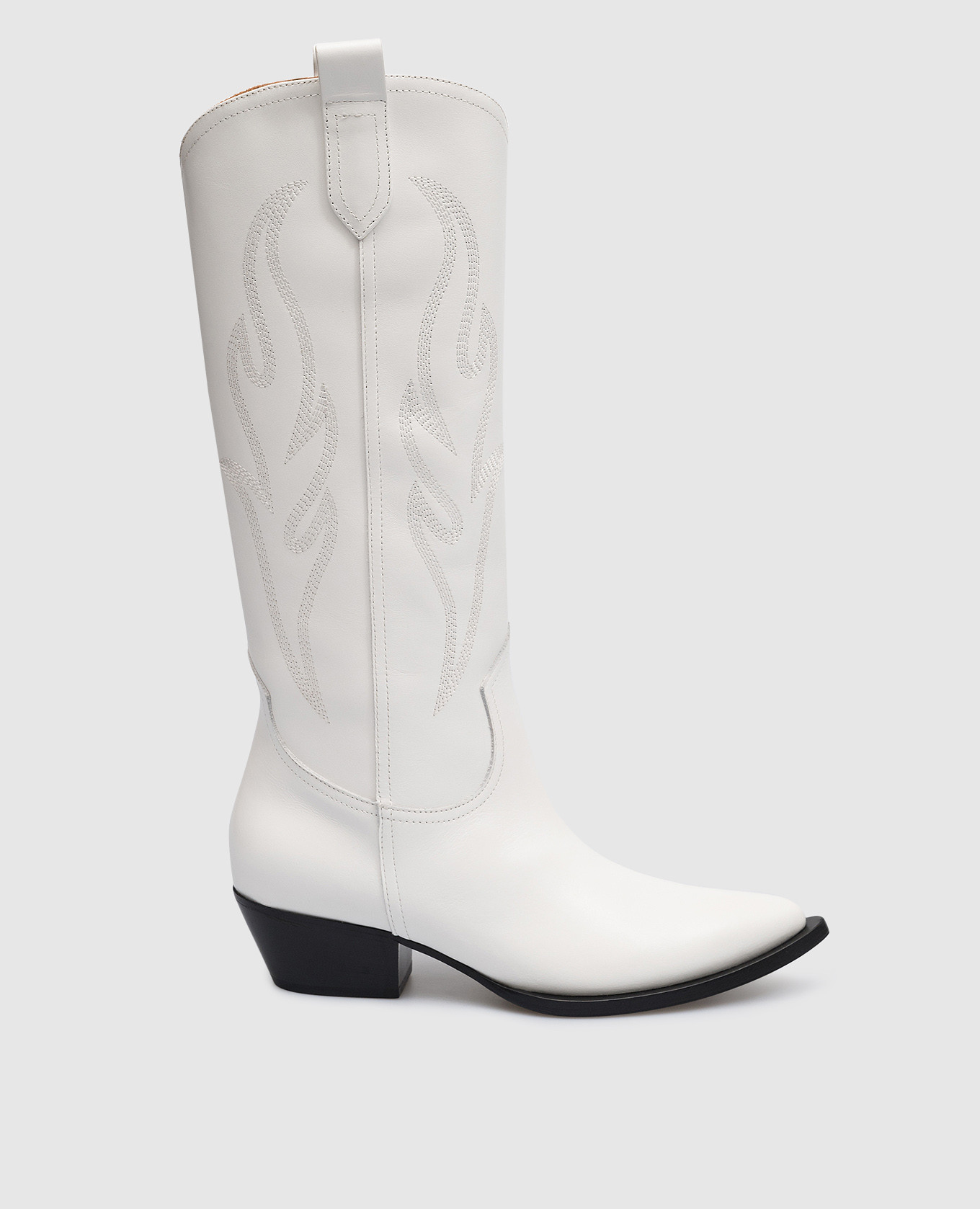 

White leather Dallas boots with embroidery Babe Pay Pls