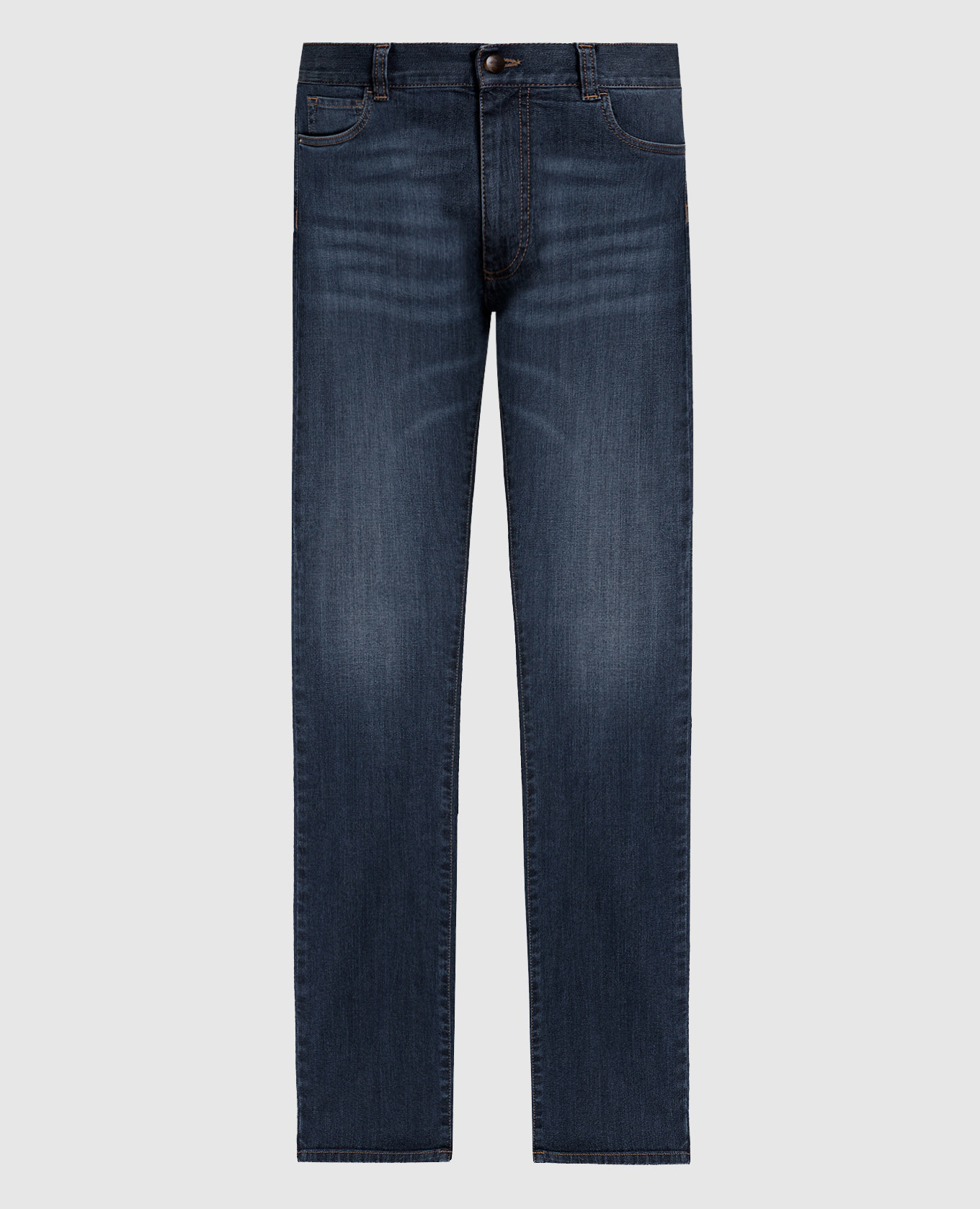 

Blue jeans with a distressed effect Canali, Синий