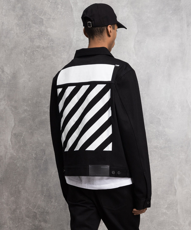 Off white jean jacket black best sale