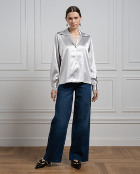 Anine Bing Mylah silver blouse A073239940