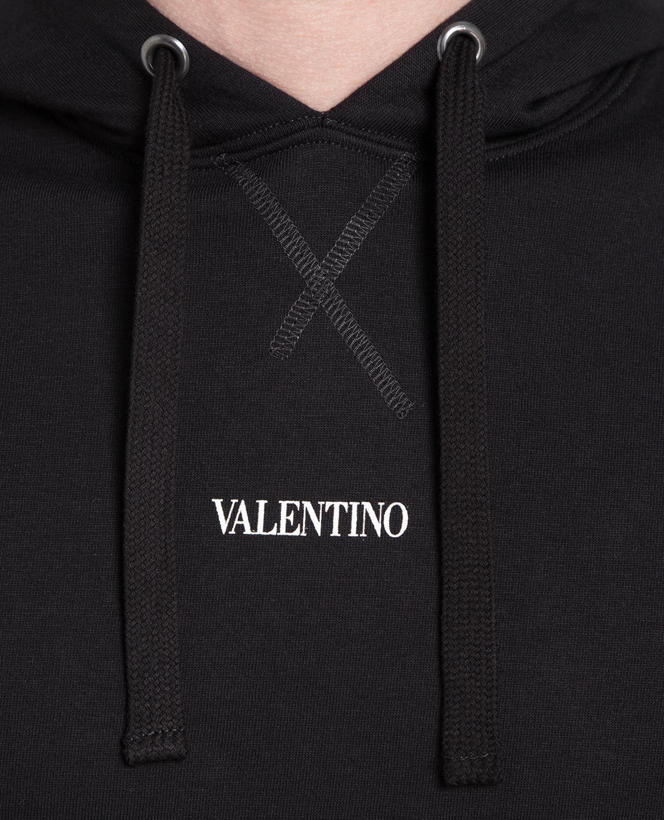 Black hoodie with contrast logo print Valentino 5