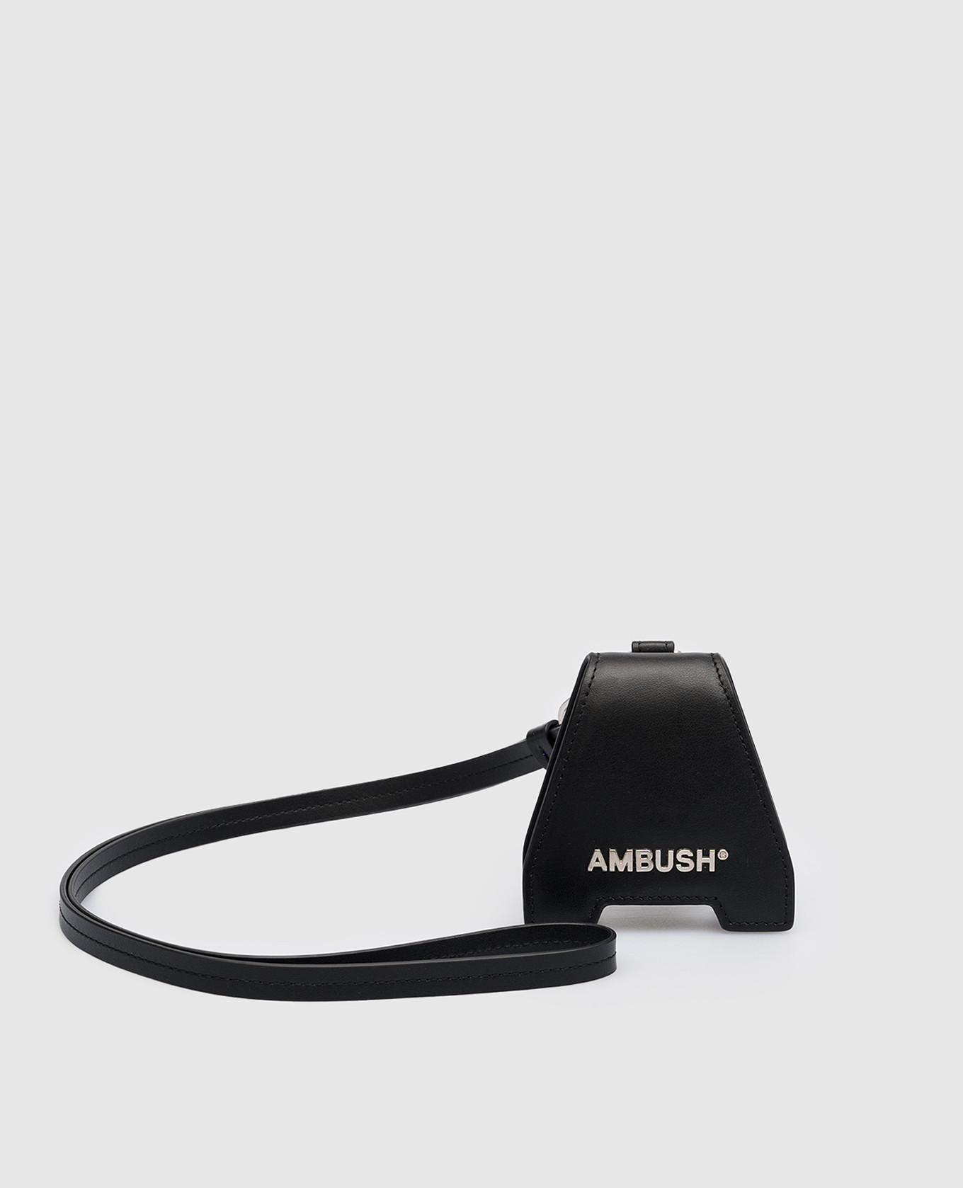 

Black leather case for Airpods with logo AMBUSH