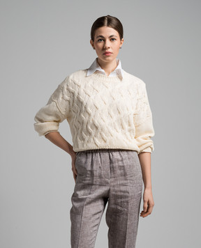 Peserico Beige jumper with sequins S99152F0309110