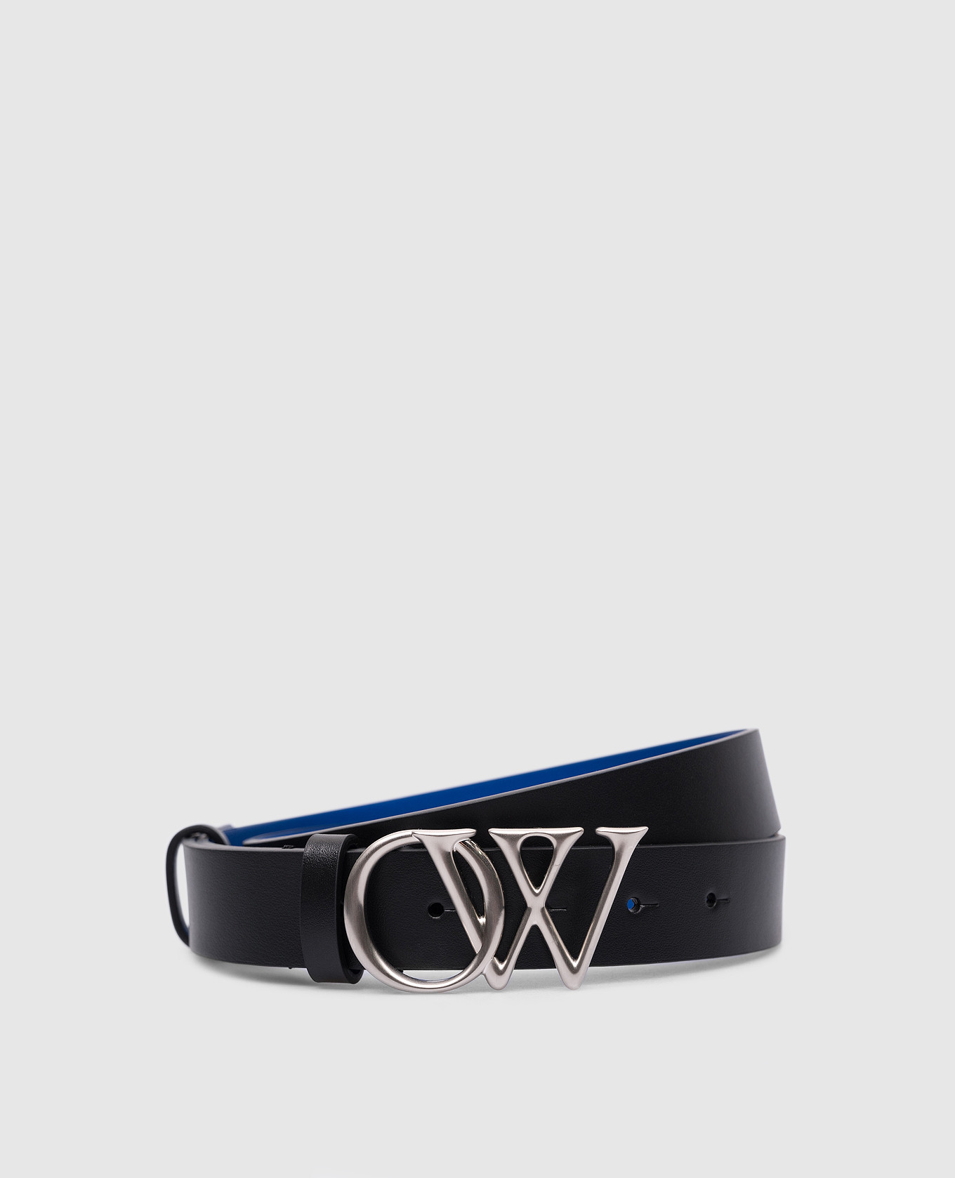 

Black leather belt with metal logo Off-White