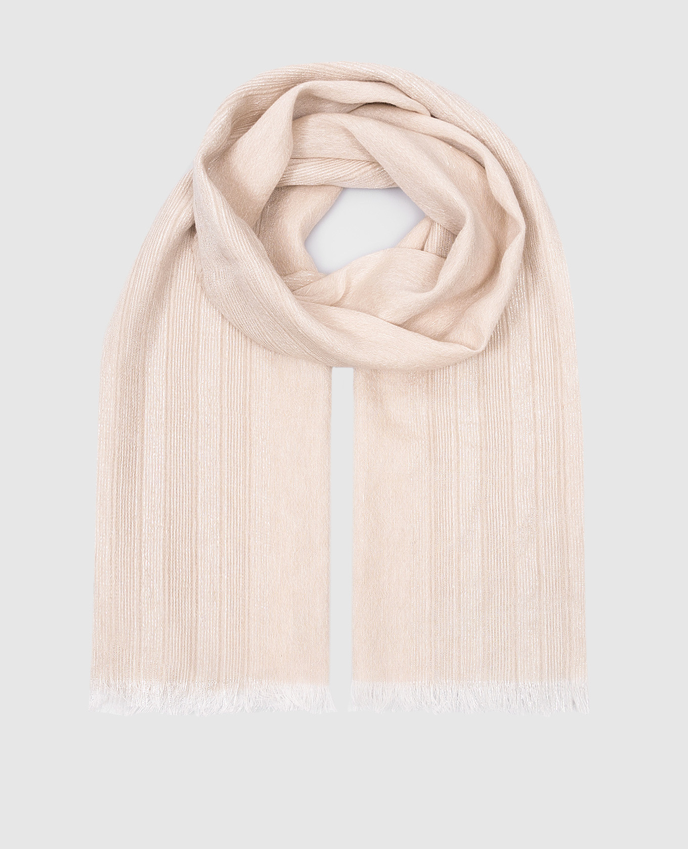 

Beige scarf with linen and cashmere Peserico