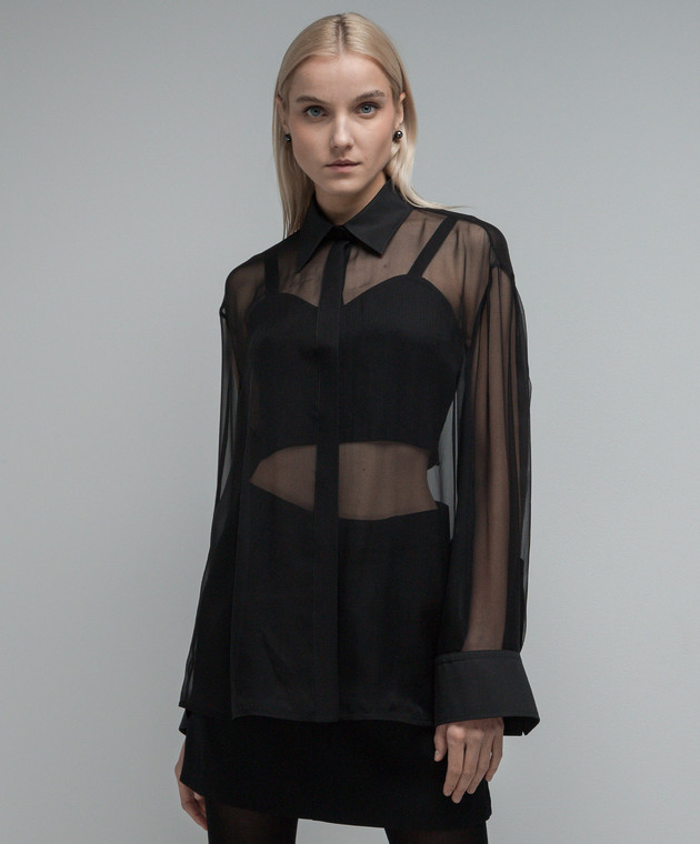 transparent black blouse