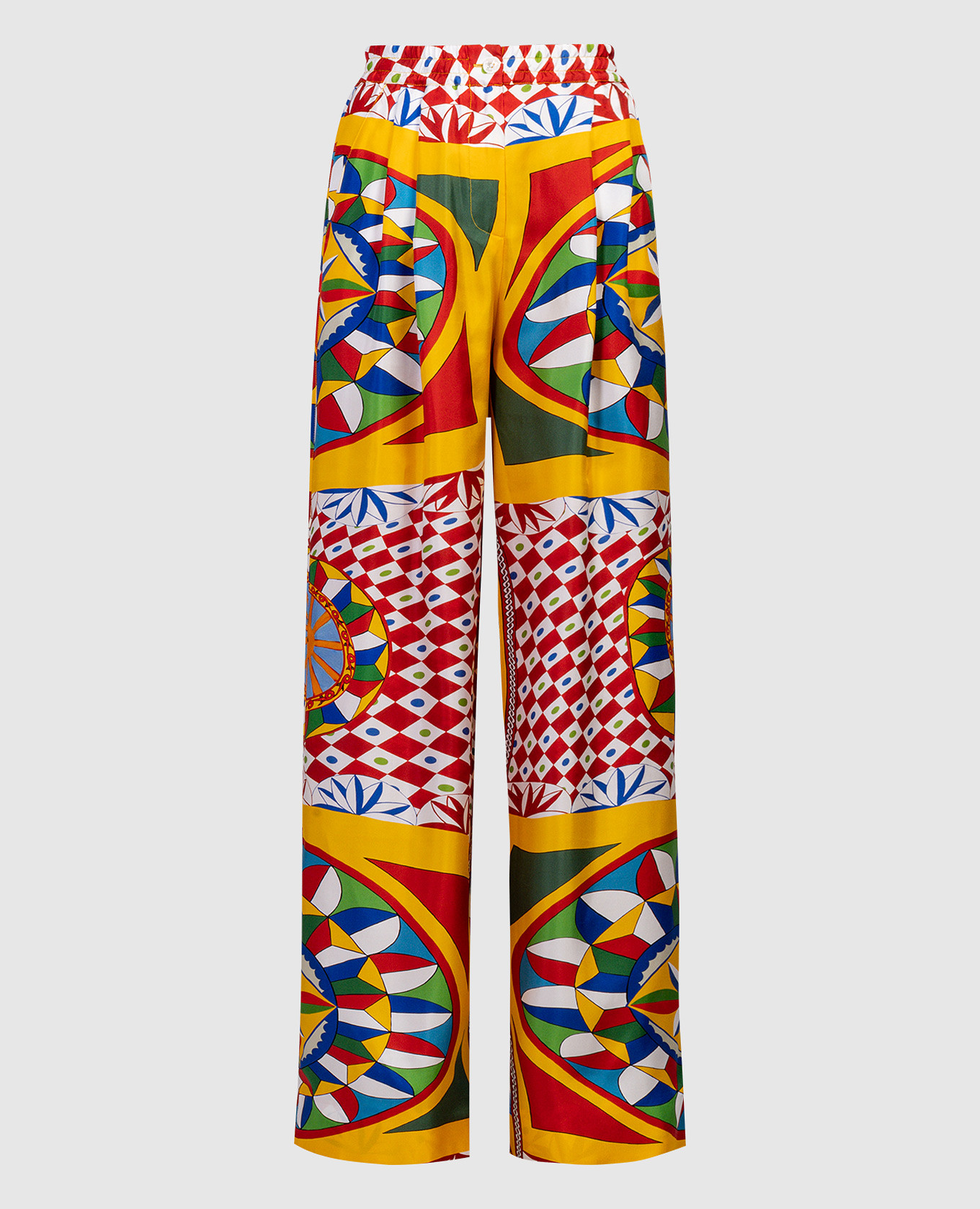 Carretto print silk pants dolce&gabbana