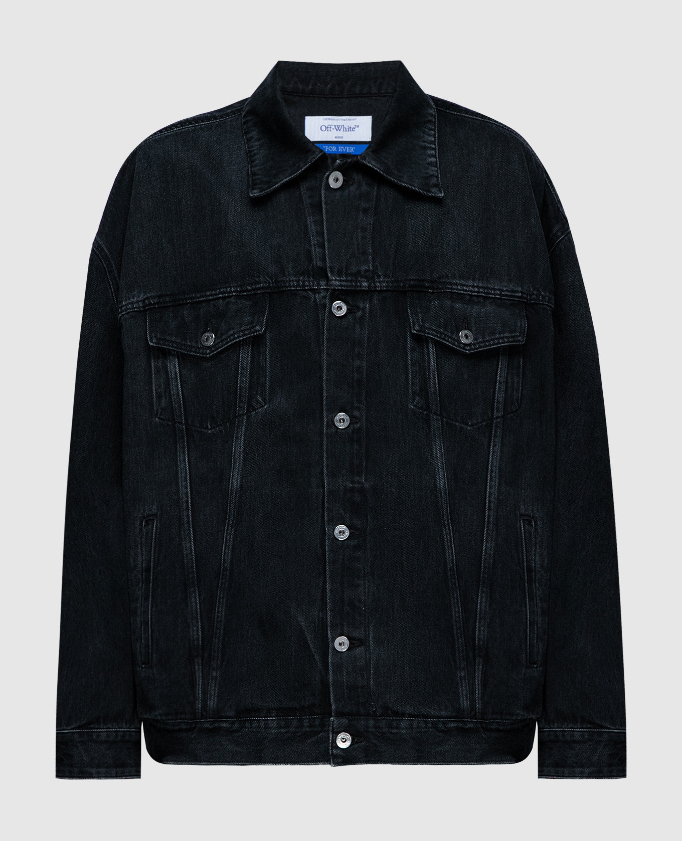 

Black denim jacket with logo patch Off-White, Черный