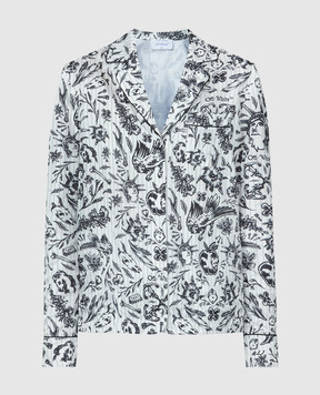 Off-White White blouse in Second leather print OWGE016S24FAB001