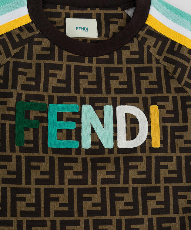 

Children's T-shirt in FF print with logo embroidery Fendi, Beige