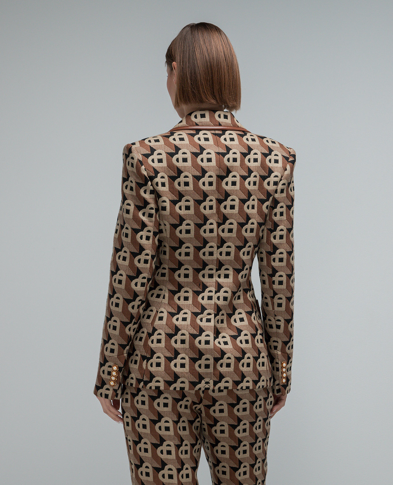 

Brown heart jacquard wool jacket Casablanca