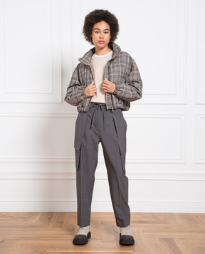 Brunello Cucinelli Gray cargo with monil chain MPW07P8312