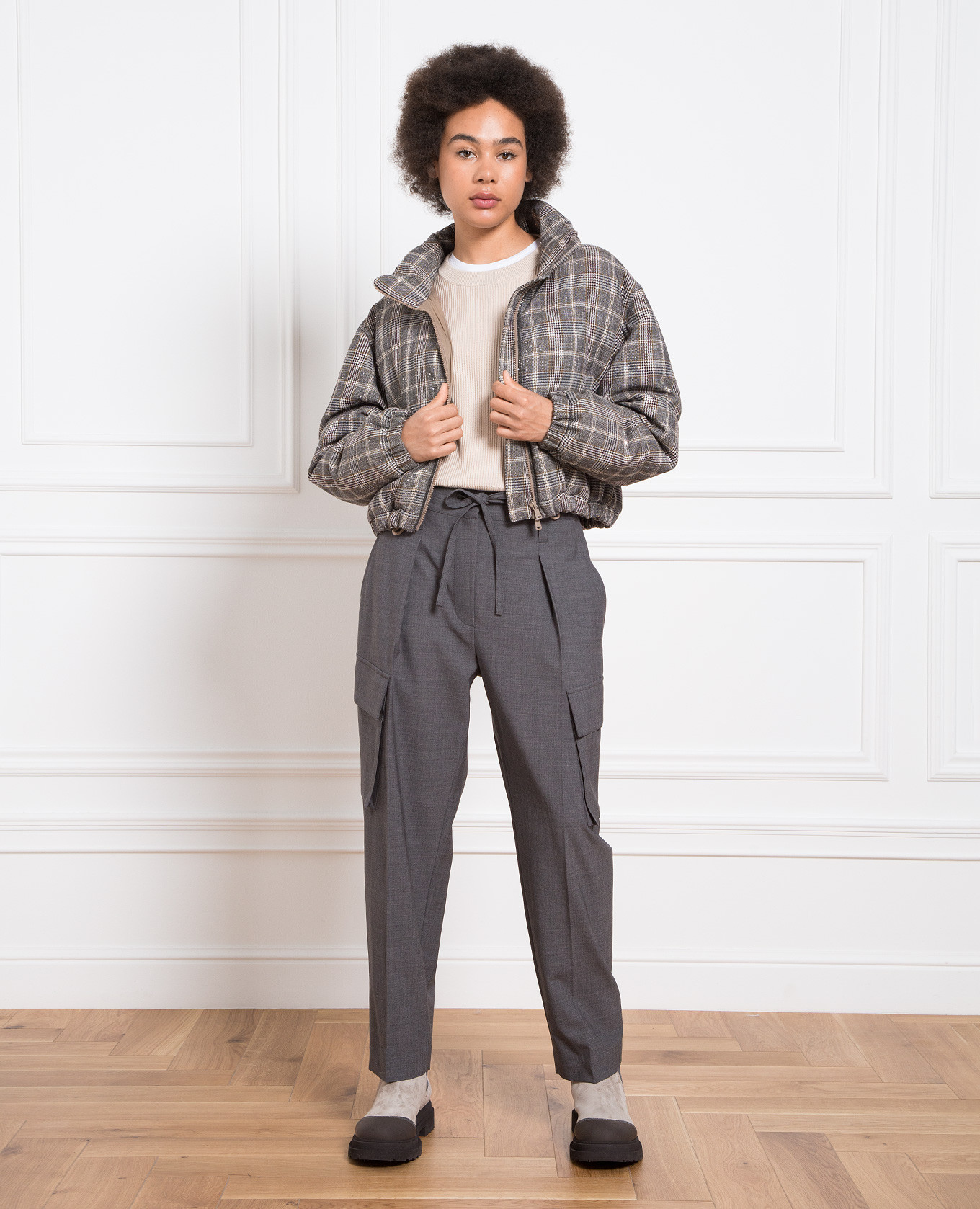 Gray cargo with monil chain Brunello Cucinelli 2