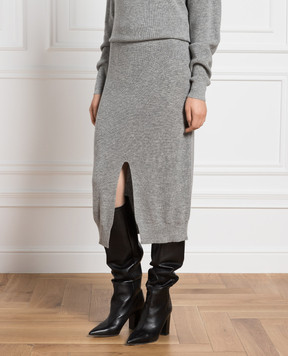 Ballantyne Gray wool and cashmere skirt B1G03712WC9