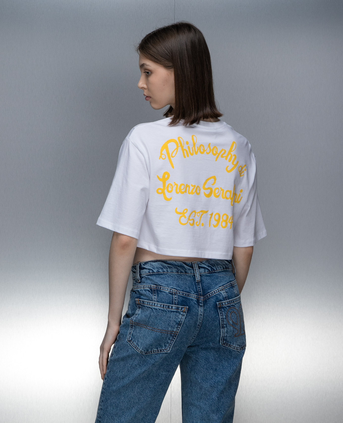 

White t-shirt with logo print Philosophy di Lorenzo Serafini