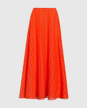 Valentino Orange perforated skirt XB3RA8K36W1