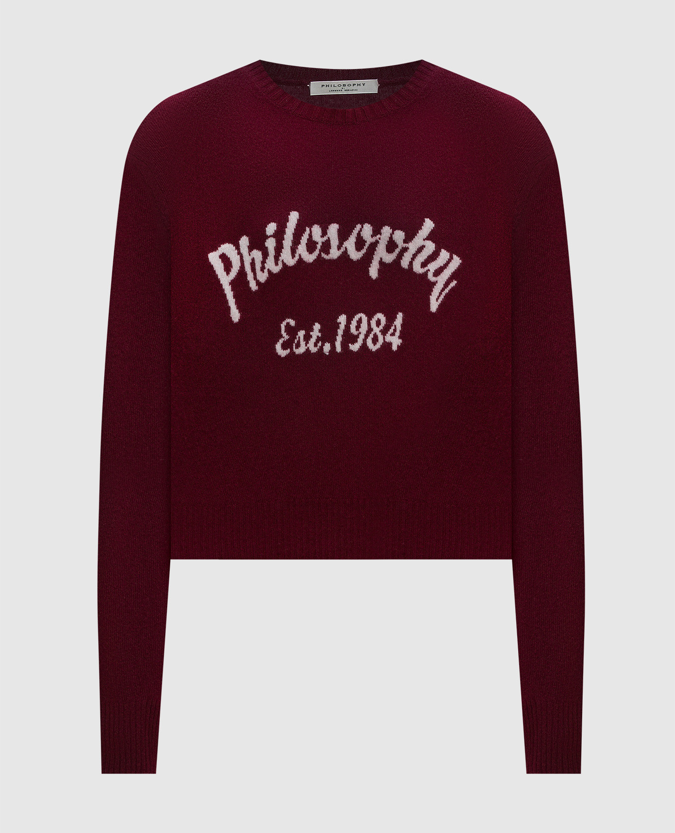 

Burgundy wool and cashmere jumper with a logo Philosophy di Lorenzo Serafini, Бордовый