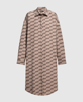 Balenciaga Brown logo shirt dress 755491TML36