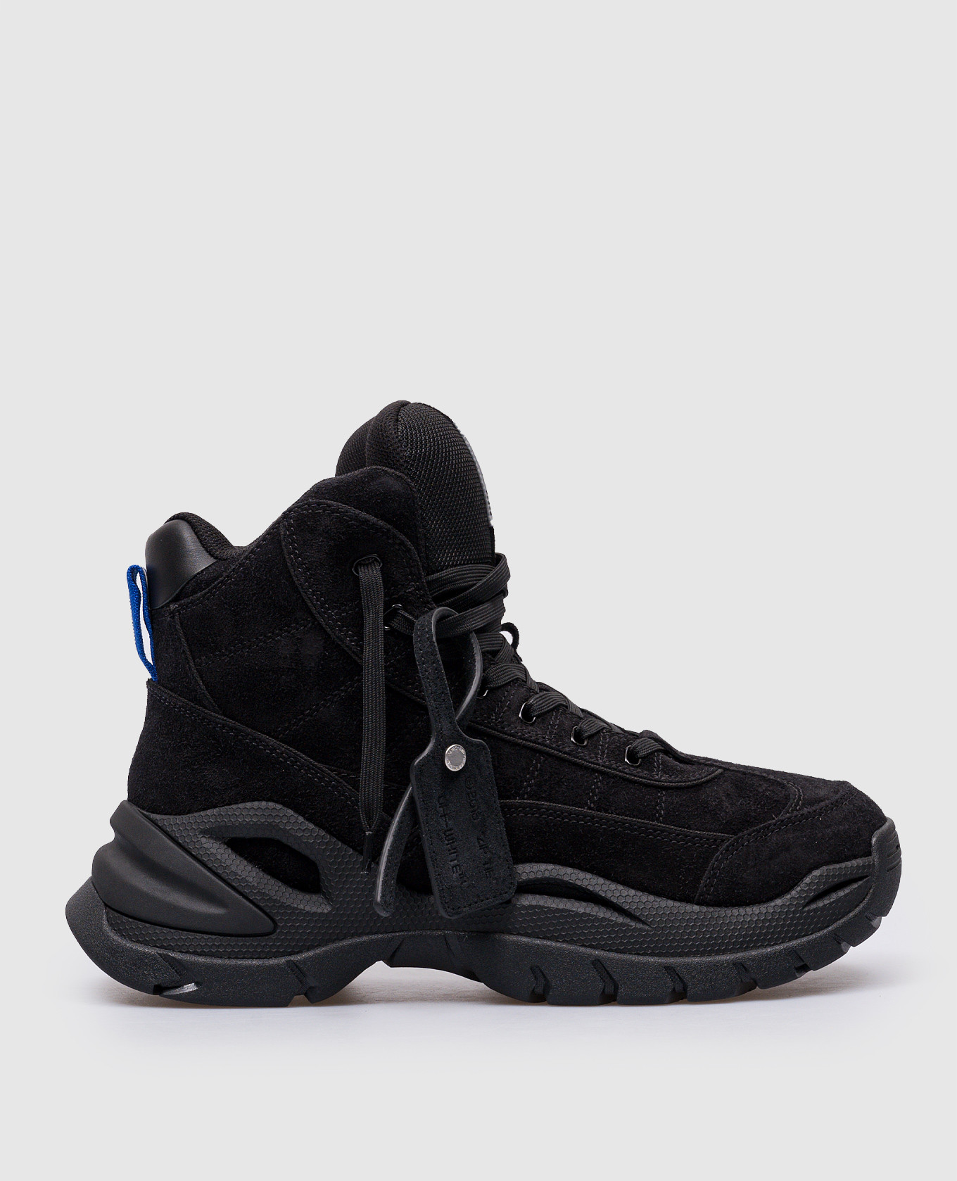 Hiker high top black suede boots off-white