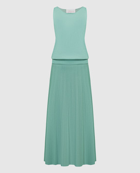 Babe Pay Pls Green wool pleated top and skirt suit MD9792318465R
