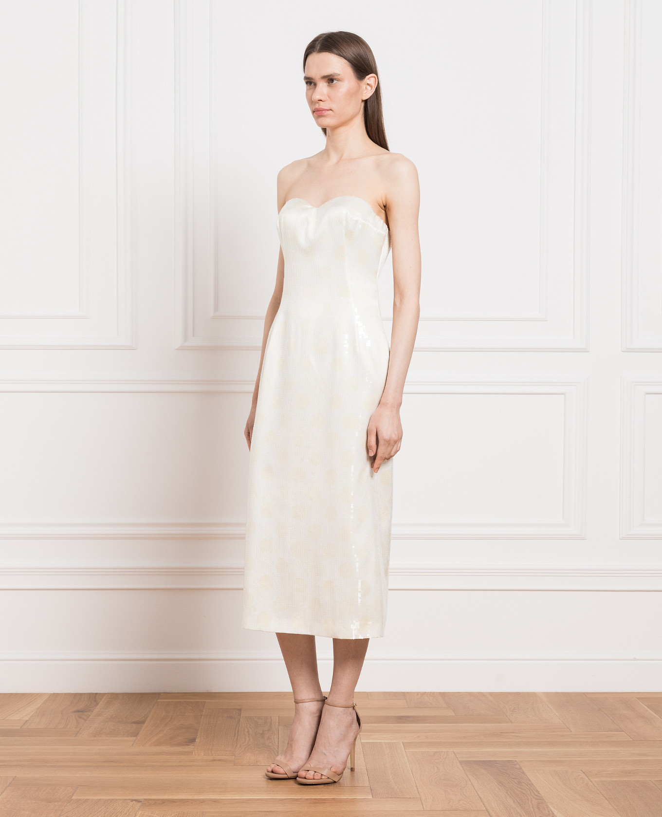 Beige silk bustier dress with sequins Ermanno Scervino 3