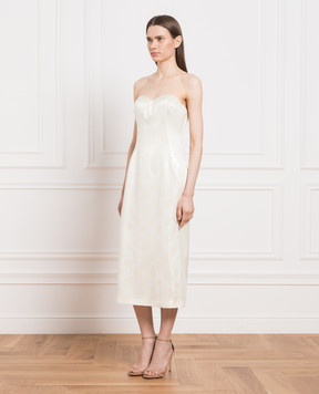 Ermanno Scervino Beige silk bustier dress with sequins D422Q730CPRXM