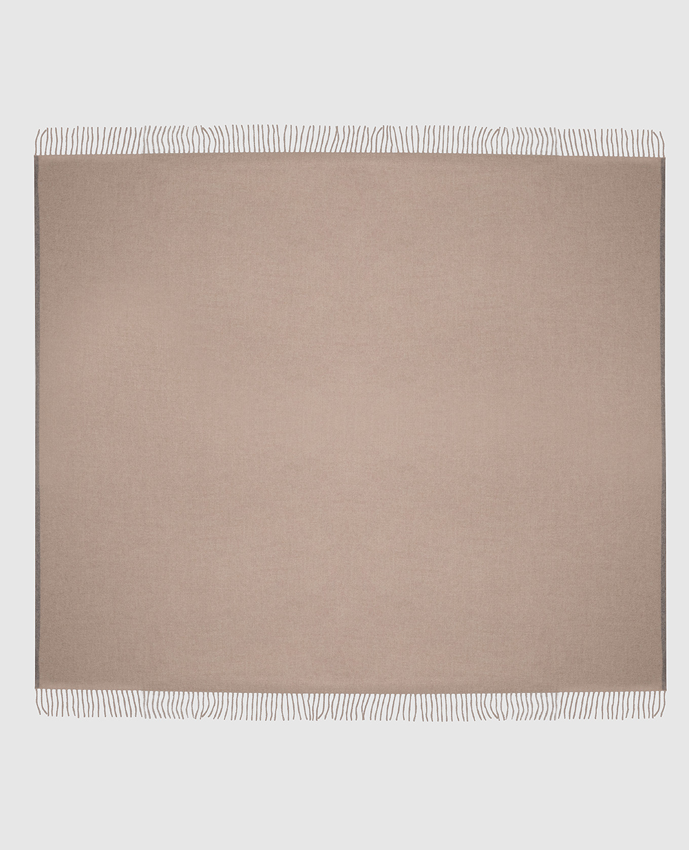 

Beige cashmere plaid with fringe Brunello Cucinelli