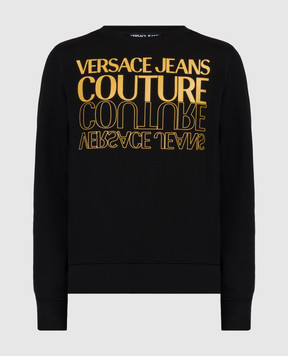 Versace Jeans Couture Black sweatshirt with Upside Down logo print 76HAIC00CF00C