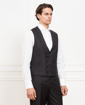 Brunello Cucinelli Black wool and silk vest MF460S1994