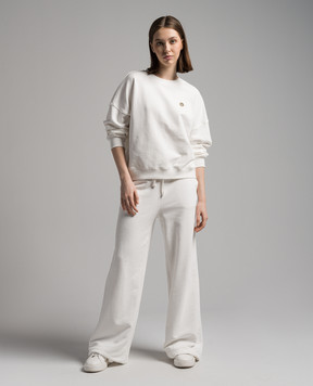 Twinset White sweatpants with logo embroidery 241TP2671