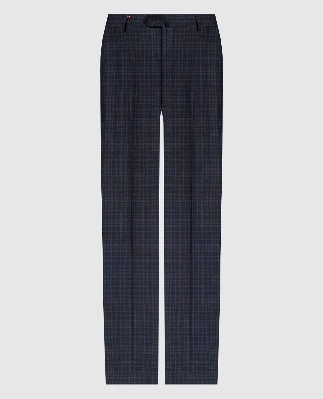 

Blue checkered wool chinos ISAIA