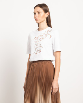 Ermanno Scervino White T-shirt with embroidery D422L317DUX