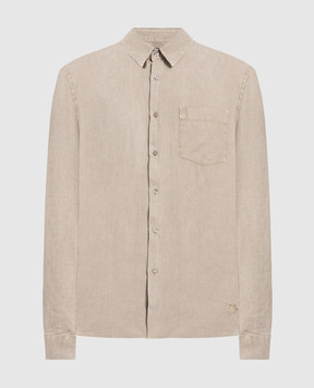 Vilebrequin Caroubis khaki linen shirt CRSH3U11