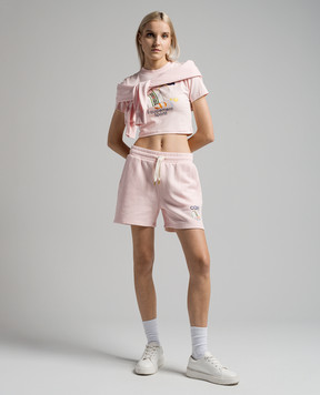 Casablanca Pink t-shirt with Equipement Sportif print WPS24JTS00903