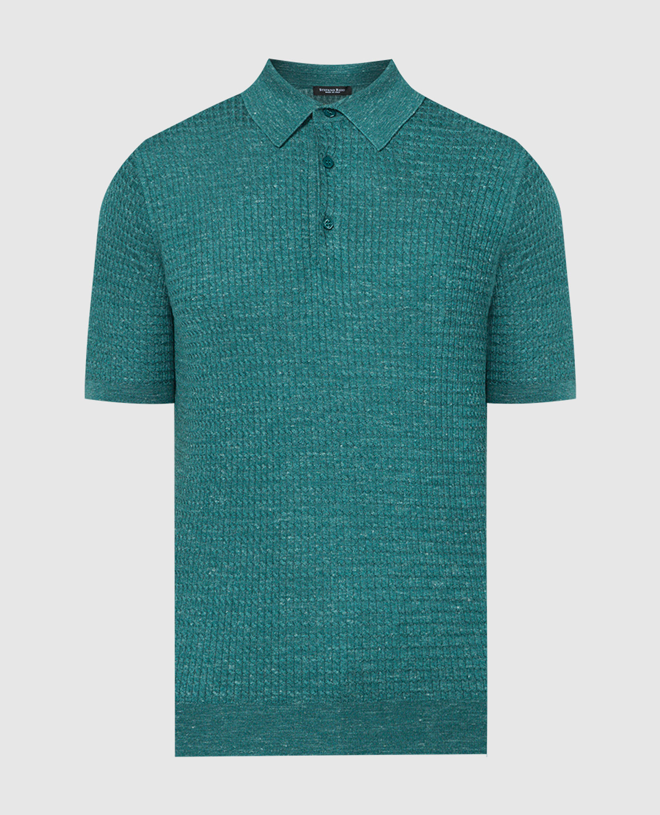 

Blue polo shirt made of silk, cashmere and linen Stefano Ricci, Синий