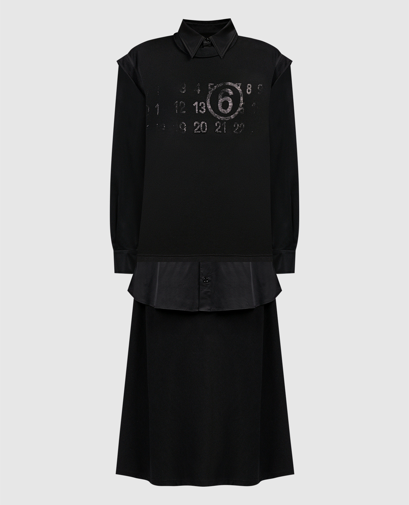 

Black dress with double design and logo print Maison Margiela MM6