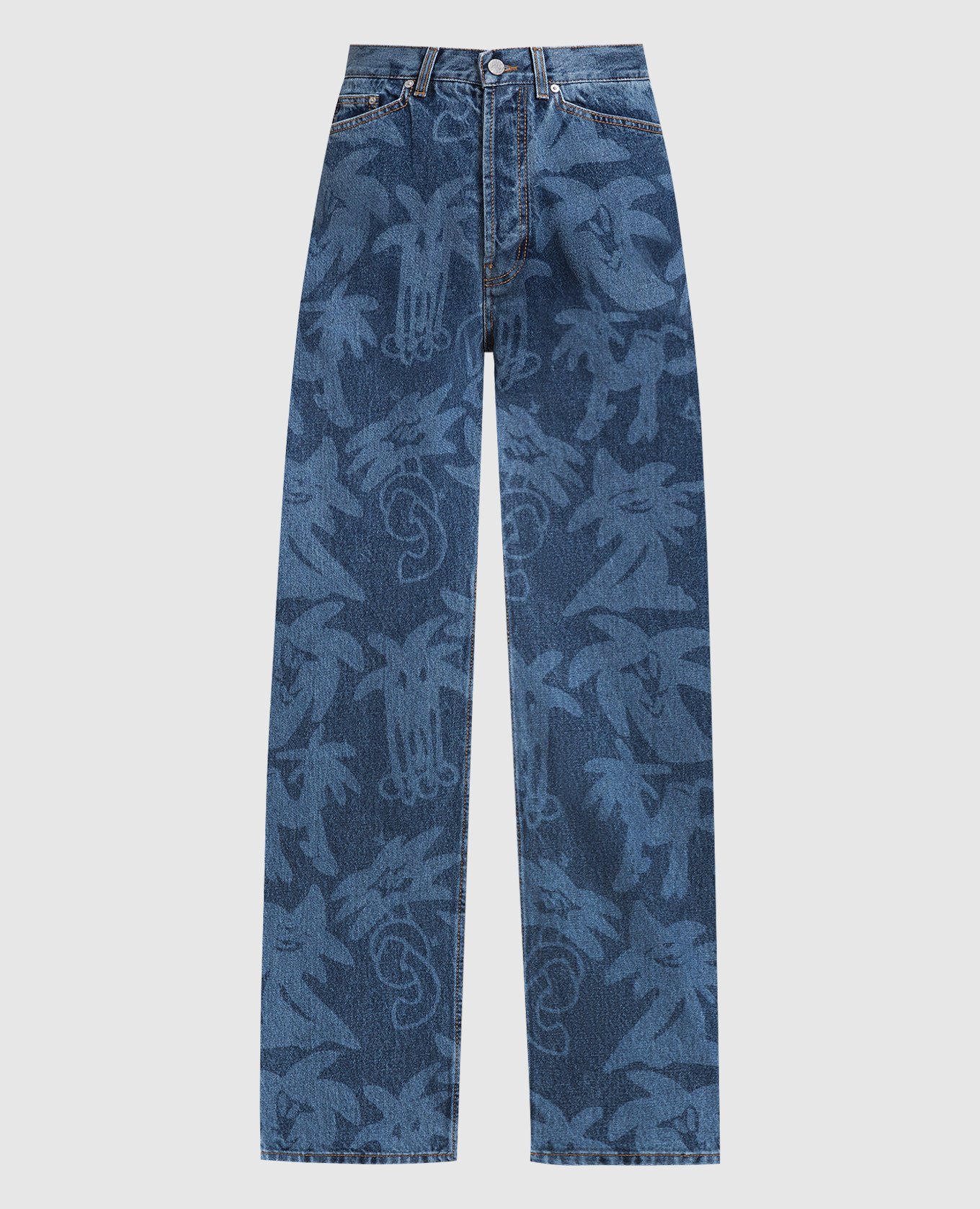 

Blue jeans in Palmity Allover print Palm Angels