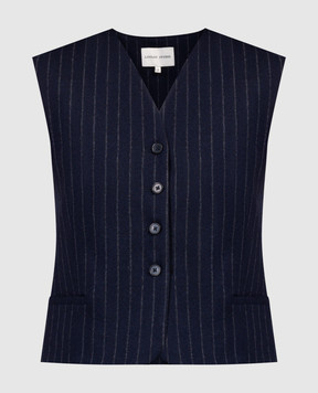 Lou Lou Studio Smith wool and cashmere striped vest in blue SMITH