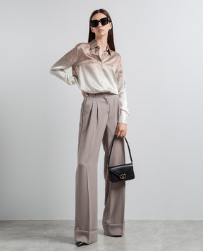 Ermanno Scervino White blouse made of silk with a pattern D432K328HFN