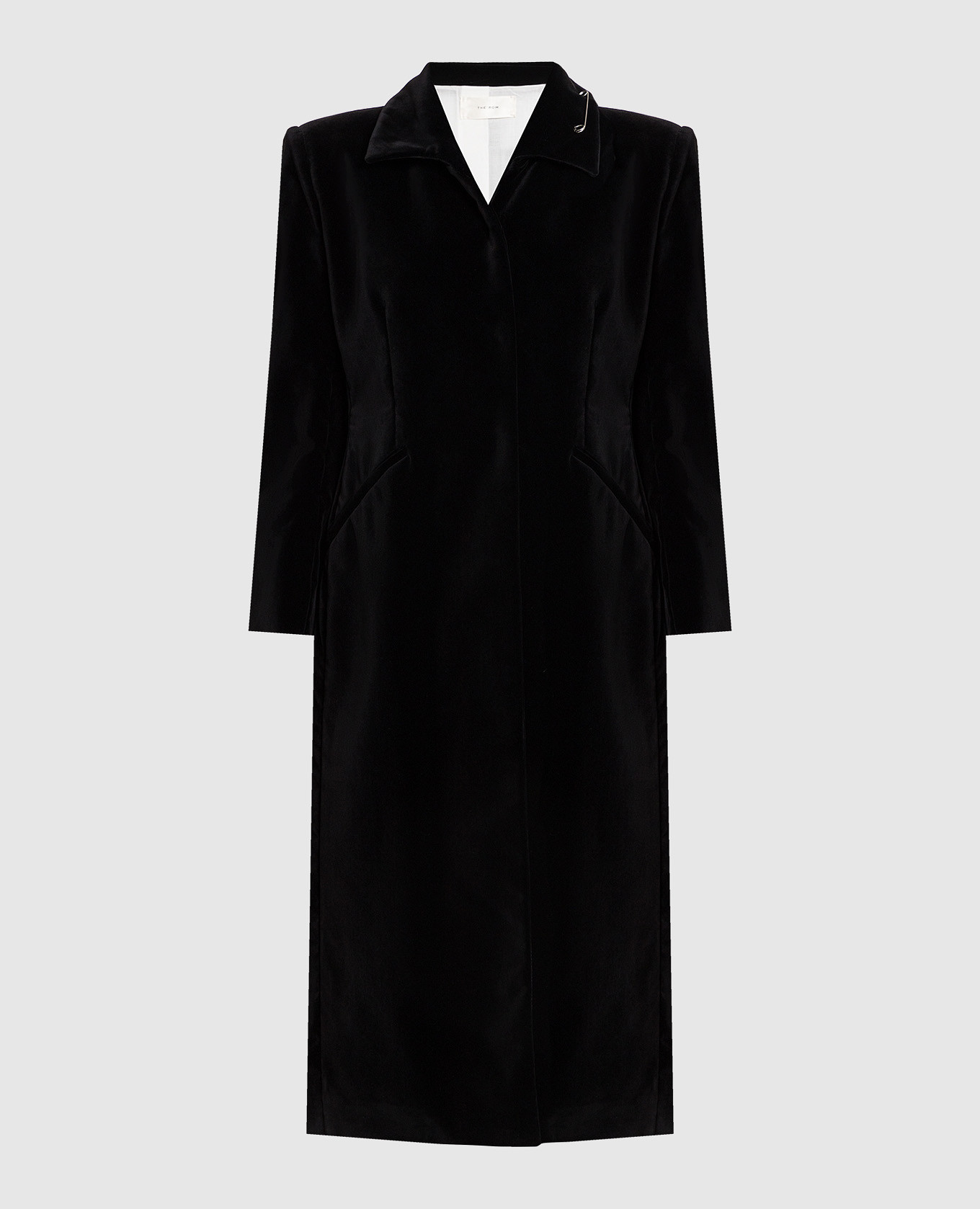 

Black coat with a brooch The Row