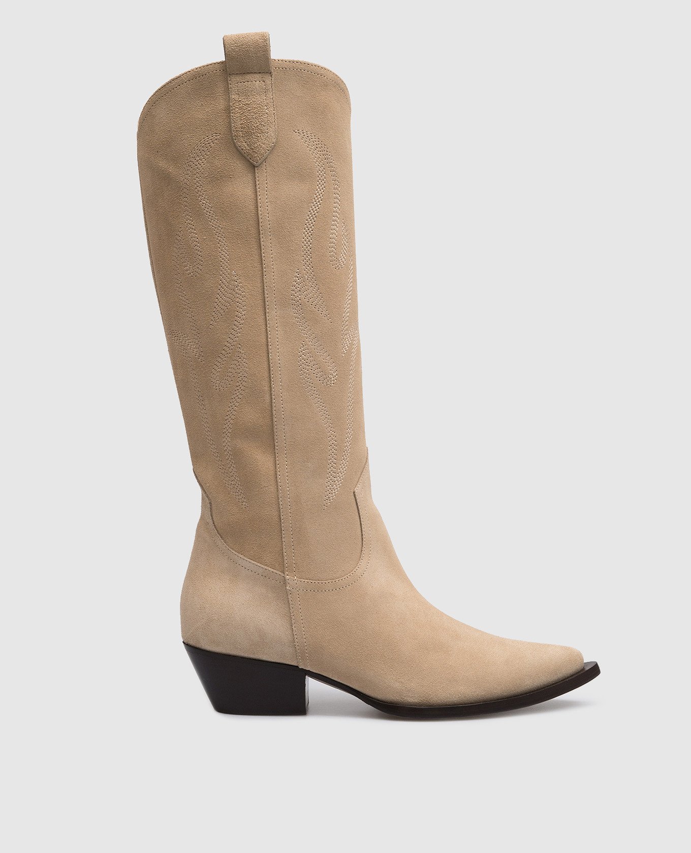 

Dallas beige suede boots with embroidery Babe Pay Pls