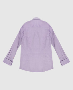 Stefano Ricci Children's purple shirt in a geometric pattern YC004040K1801