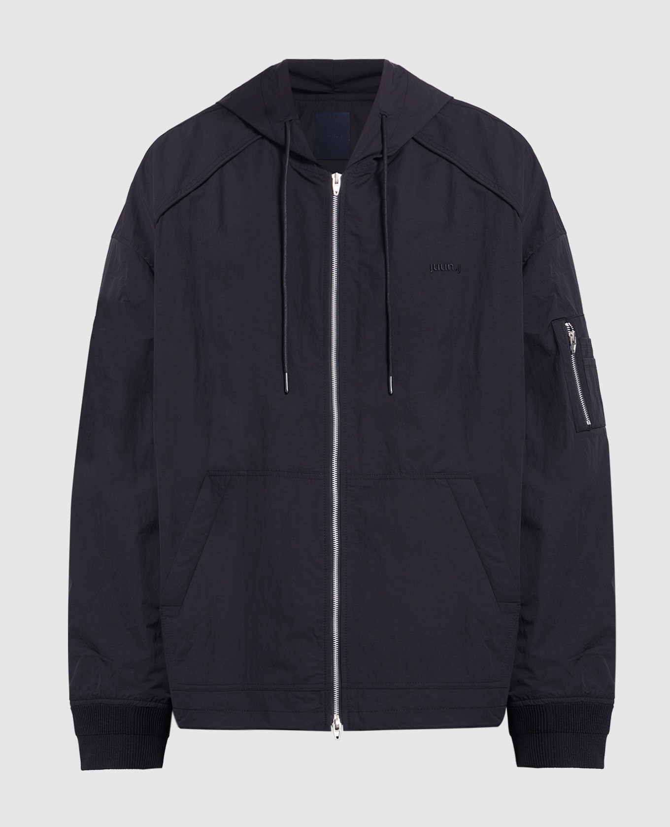 

Black windbreaker with logo Juun.j