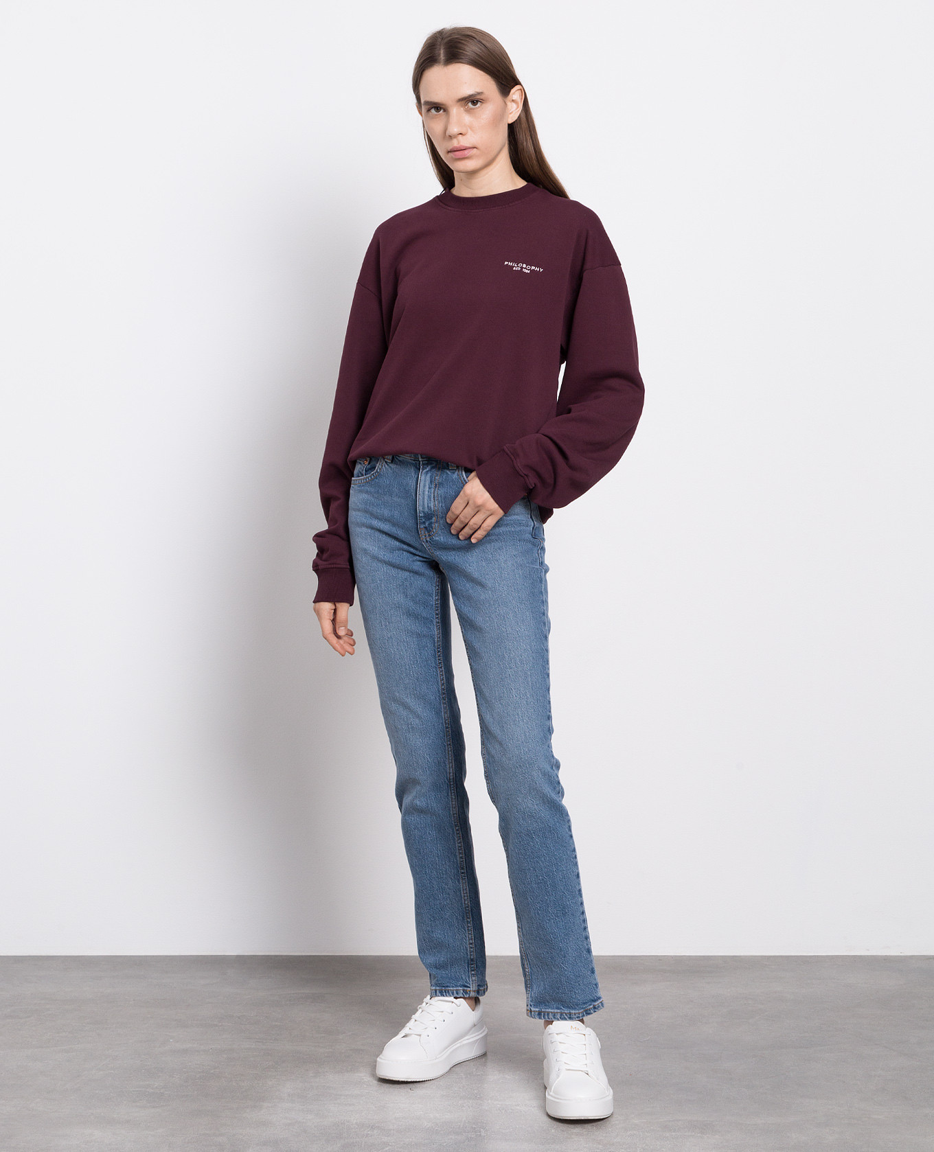 Burgundy sweatshirt with logo Philosophy di Lorenzo Serafini 2