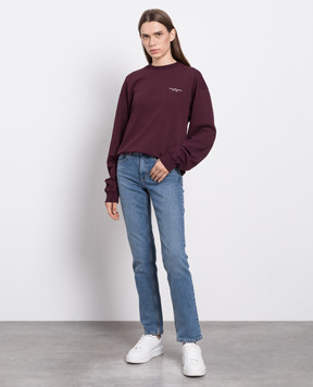 Philosophy di Lorenzo Serafini Burgundy sweatshirt with logo A17015747
