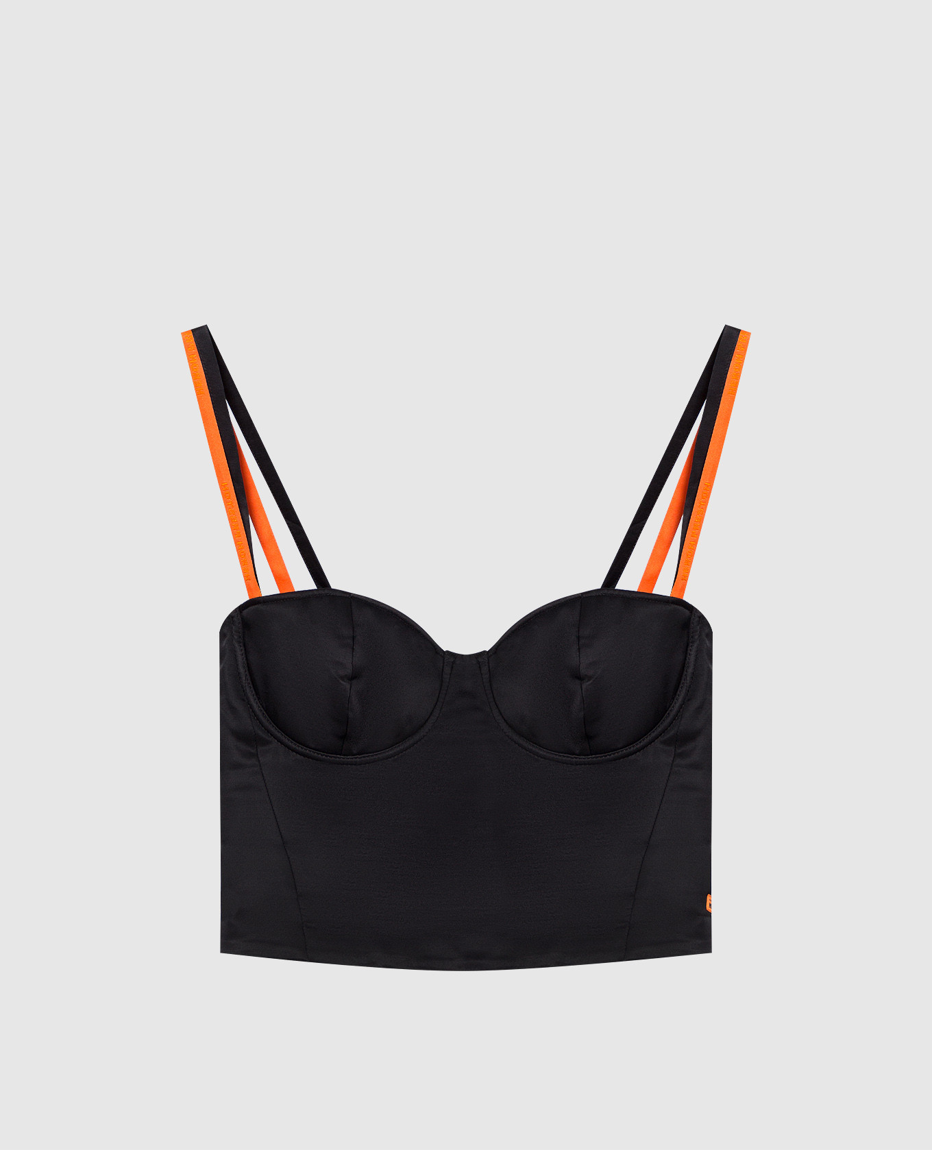 

Black bustier top with logo print Heron Preston