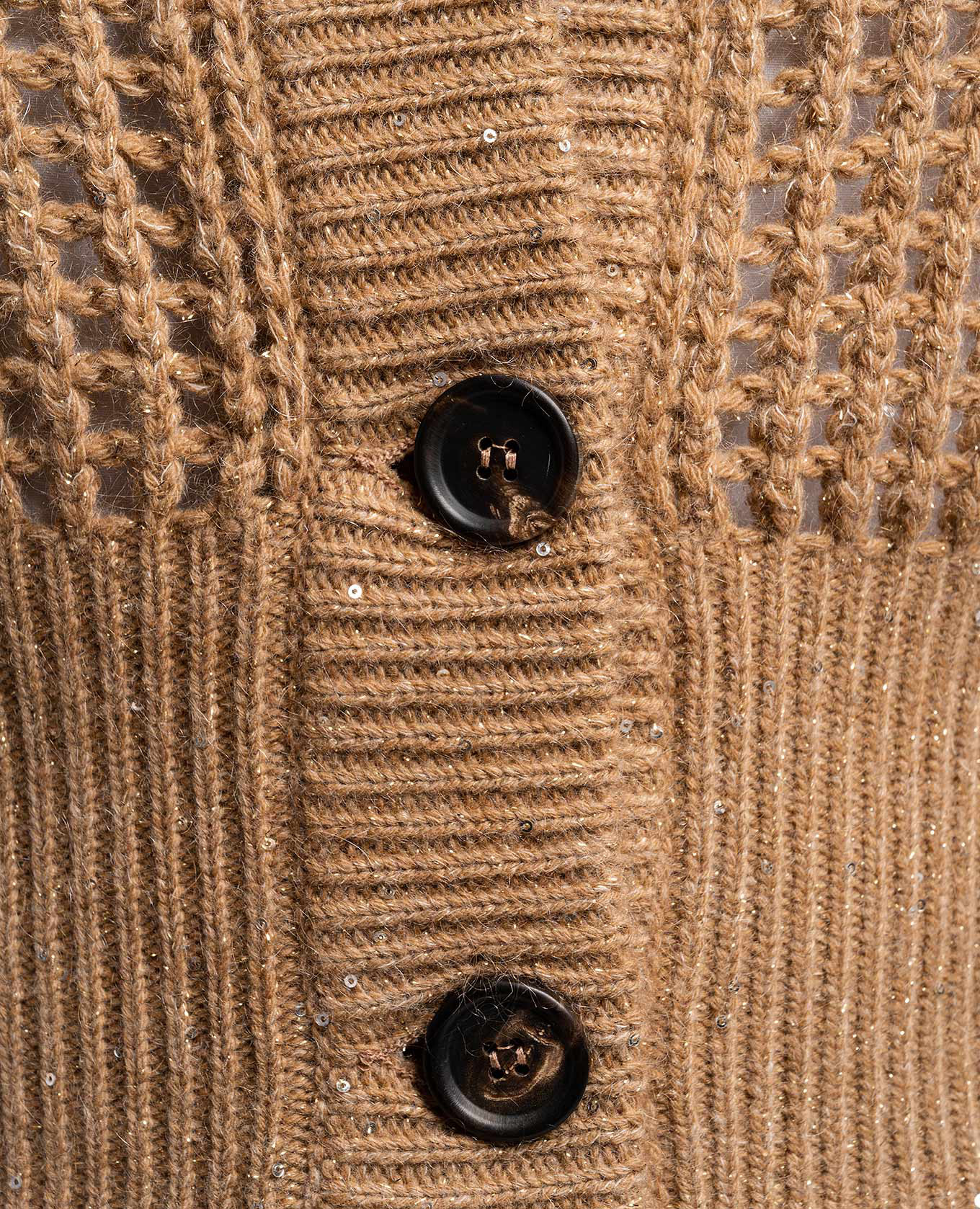 

Brown openwork cardigan with lurex Brunello Cucinelli